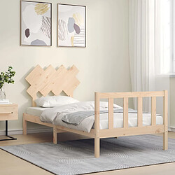 Avis Maison Chic Lit simple - Cadre de lit avec tête de lit Contemporain pour adulte bois massif -MN77348