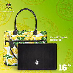 NGS Monray Stella Lemon: Jusqu'à 16" Sacoche élégante pour ordinateur portable pour les femmes. Motif original en forme de citron. Longues poignées