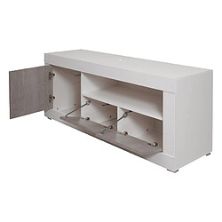 Acheter Alter Meuble TV de salon, Buffet avec étagères et étagères, Meuble TV de salon, 137x42h56 cm, Couleur Blanc et Ciment