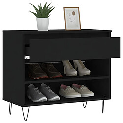 Acheter Maison Chic Armoire à Chaussures Noir,Meuble de Rangement à Chaussures 70x36x60 cm Bois d'ingénierie -MN49122