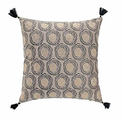 Paris Prix Coussin Déco à Pompons Onyxia 45x45cm Naturel