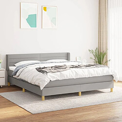 Maison Chic Lit Adulte - Lit simple Lit à sommier tapissier avec matelas moelleux - Meuble de Chambre - Gris clair 160x200cm Tissu -MN60345