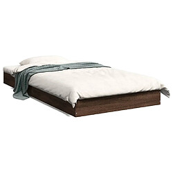 Vidaxl Cadre de lit chêne marron 100x200 cm bois d'ingénierie