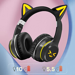 Avis Avizar Casque Bluetooth Oreilles de Chat Lumineuses Noir