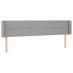 Maison Chic Tête de lit scandinave avec oreilles,meuble de chambre Gris clair 183x16x78/88 cm Tissu -MN94446