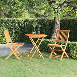 vidaXL Ensemble à manger de jardin pliable 3 pcs Bois d'acacia solide