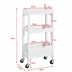 SoBuy FKW49-W Tour de rangement Desserte Chariot de stockage en bois pas cher