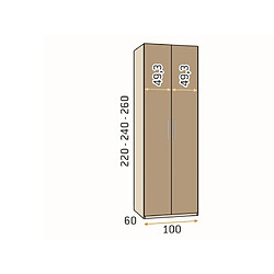 Avis Inside 75 Armoire dressing d'angle chambre structure Elegant façade Blanco Laquée hauteur 240 cm