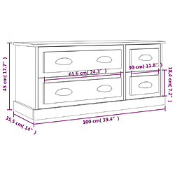 vidaXL Meuble TV blanc 100x35,5x45 cm bois d'ingénierie pas cher