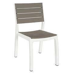 Keter Harmony ? Fauteuil de Jardin sans Bras, Couleur Blanc et Cappucino