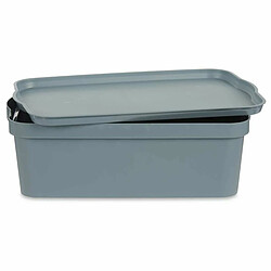 Avis Kipit Boîte de rangement avec couvercle Gris Plastique 14 L 29,5 x 14,3 x 45 cm (12 Unités)