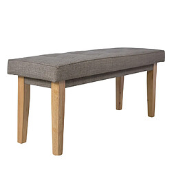 Decoshop26 Banquette rembourré en tissu gris 120 cm BAN06002