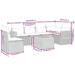 Avis Maison Chic Ensemble Tables et chaises d'extérieur 7pcs avec coussins,Salon de jardin noir résine tressée -GKD468662