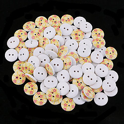 100pcs boutons en bois de flocon de neige à coudre accessoires de vêtements 15mm jaune