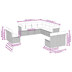 Avis Maison Chic Salon de jardin 11 pcs avec coussins | Ensemble de Table et chaises | Mobilier d'Extérieur beige résine tressée -GKD42834