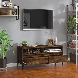 Avis Maison Chic Meuble TV scandinave - Banc TV pour salon chêne fumé 100x34,5x44,5 cm bois d'ingénierie -MN43285