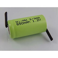 vhbw 2/3AA NI-MH batterie 650mAh (1.2V) Cosse à souder en Z pour maquette de bâtiment, éclairage solaire, téléphone, etc.