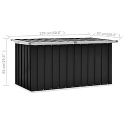 vidaXL Boîte de rangement de jardin Anthracite 129x67x65 cm pas cher