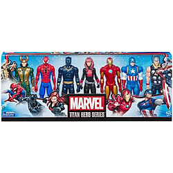 Hasbro Marvel Pack de 7 Figurines,Captain America, Black Panther, Black Widow, Loki, Thor, Iron Man et Spider-Man