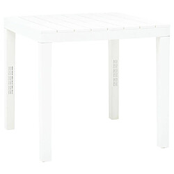 Avis vidaXL Table de jardin avec 2 bancs Plastique Blanc