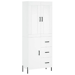 vidaXL Buffet haut Blanc 69,5x34x180 cm Bois d'ingénierie