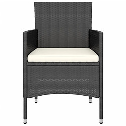 Acheter Maison Chic Mobilier à dîner 3 pcs de jardin - Ensemble table et chaises d'extérieur - Salon/Mobilier de jardin classique Résine tressée Noir -MN64089