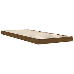 Avis vidaXL Cadre de lit sans matelas marron miel 75x190 cm bois pin massif