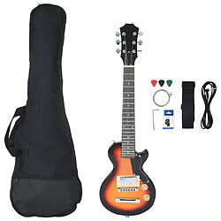 vidaXL Guitare électrique pour enfants et sac marron et noir 3/4 30"