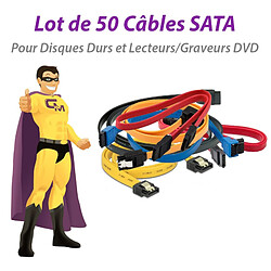 Lot x50 Câbles SATA Disque Dur Graveur DVD Serial-ATA E23714 Tailles Variables - Occasion