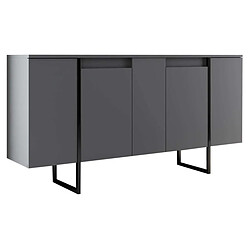 Hanah Home Buffet en aggloméré pieds en métal Luxe anthracite et noir.