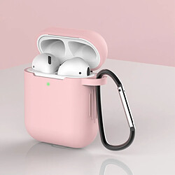 Coque en silicone anti-poussière avec boucle rose clair pour votre Apple AirPods (2016)/(2019)