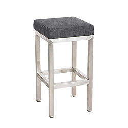 Decoshop26 Tabouret de bar x1 avec repose-pieds design simple hauteur d'assise 80 cm en tissu gris foncé et support en acier inoxydable 10_0005417