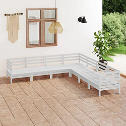 Maison Chic Salon de jardin 7 pcs - Table et chaises d'extérieur - Mobilier/Meubles de jardin Moderne Bois de pin massif Blanc -MN38402