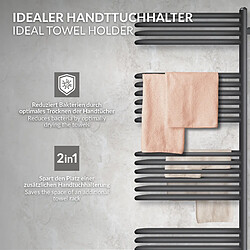 LuxeBath Radiateur Partition 500x1200 mm anthracite moderne avec élément chauffant 1200W pas cher