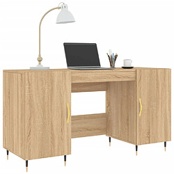 Avis Maison Chic Bureau,Table de travail,bureau de travail pour chambre chêne sonoma 140x50x75 cm bois d'ingénierie -GKD39487