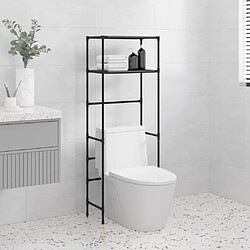 vidaXL Support de rangement 2 niveaux sur toilette Noir 53,5x28x143 cm