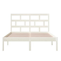 Acheter Maison Chic Lit adulte 150x200cm - Cadre de lit,Structure du lit Contemporain pour chambre Blanc Bois massif Très grand -MN71424