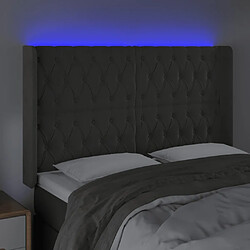 Acheter Maison Chic Tête de lit scandinave à LED,meuble de chambre Gris foncé 163x16x118/128 cm Velours -MN43579