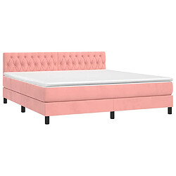 Avis Maison Chic Lit adulte- Lit + matelas,Sommier à lattes de lit avec matelas et LED Rose 180x200 cm -GKD97703