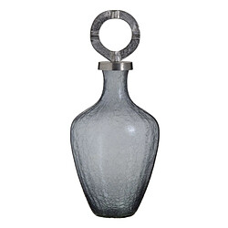 BigBuy Home Vase Verre Gris Métal Argent 23 x 23 x 47 cm