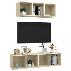 Avis Maison Chic Ensemble de meubles TV 2 pcs pour salon - Chêne sonoma Aggloméré -MN26789