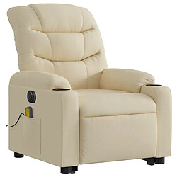 Avis Maison Chic Fauteuil Relax pour salon, Fauteuil inclinable de massage électrique Crème Tissu -GKD11052