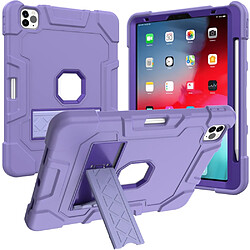 Coque en TPU + silicone anti chute avec béquille violet pour votre Apple iPad Air (2020)