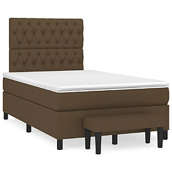 vidaXL Sommier à lattes de lit avec matelas Marron foncé 120x200 cm