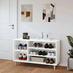 Avis Maison Chic Armoire à chaussure,Meuble à Chaussures Blanc brillant 102x36x60 cm Bois ingénierie -MN64572