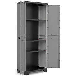 Keter Armoire de rangement avec étagères Stilo Gris et noir 173 cm