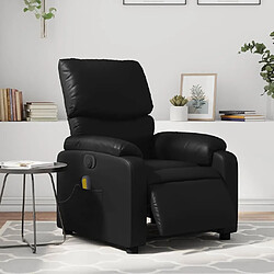 vidaXL Fauteuil de massage inclinable électrique noir similicuir