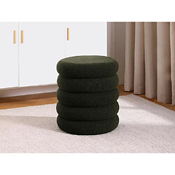 Vente-Unique Pouf en tissu bouclette vert sapin ECAMBI