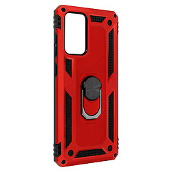 Avizar Coque Samsung Galaxy A72 Antichoc Bi-matière Bague Support Vidéo Rouge