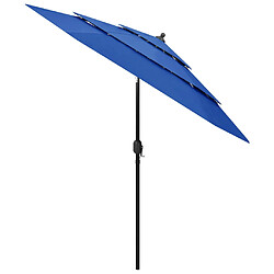 ComfortXL Parasol à 3 Niveaux Avec Mât En Aluminium Bleu Azuré 2,5 M